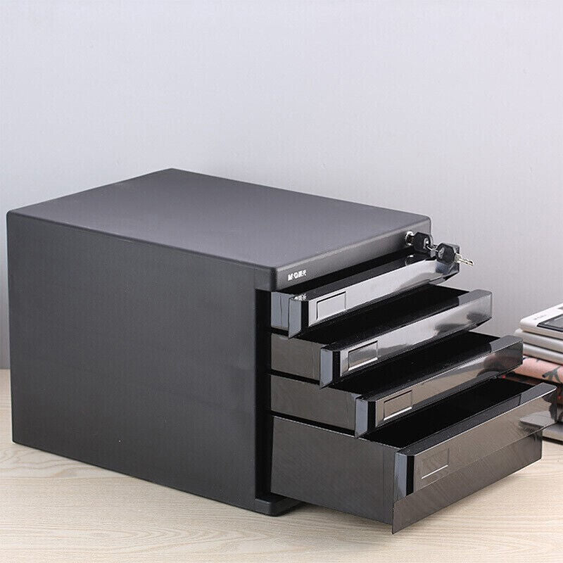 M&G Chenguang Desktop Filing Cabinet , 4-layer gray Four Floor Desktop Lockable File Storage, 266*360*255mm- No:ADM95297
