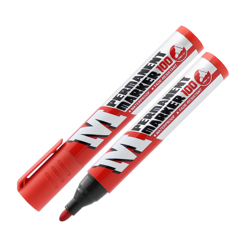 M&G Chenguang Permanent Jumbo Chisel Tip Marker Pen Waterproof, Fade-Resistant Ink - Red - 1pcs - No::APMY22R3