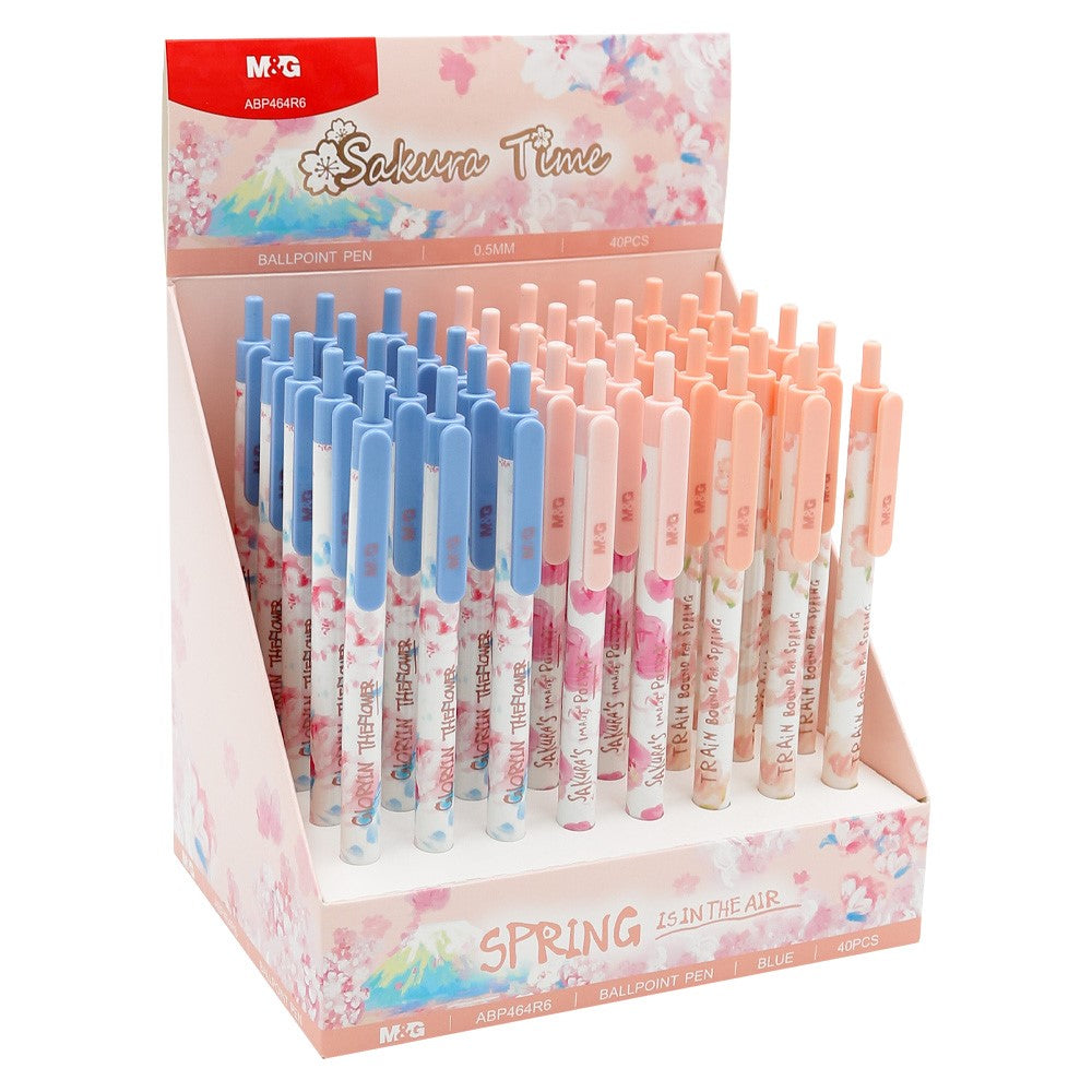 M&G Chenguang Sakura time ballpoint pen, tip 0.5 mm, blue refill - 1pcs - No:ABP464R6