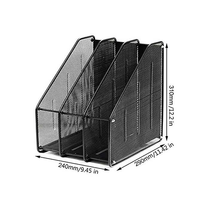 M&G Chenguang Desk File Organizer – 3-Section All-Metal Mesh Document Holder for Office, School & Home - 1pcs - No: ABT984H7