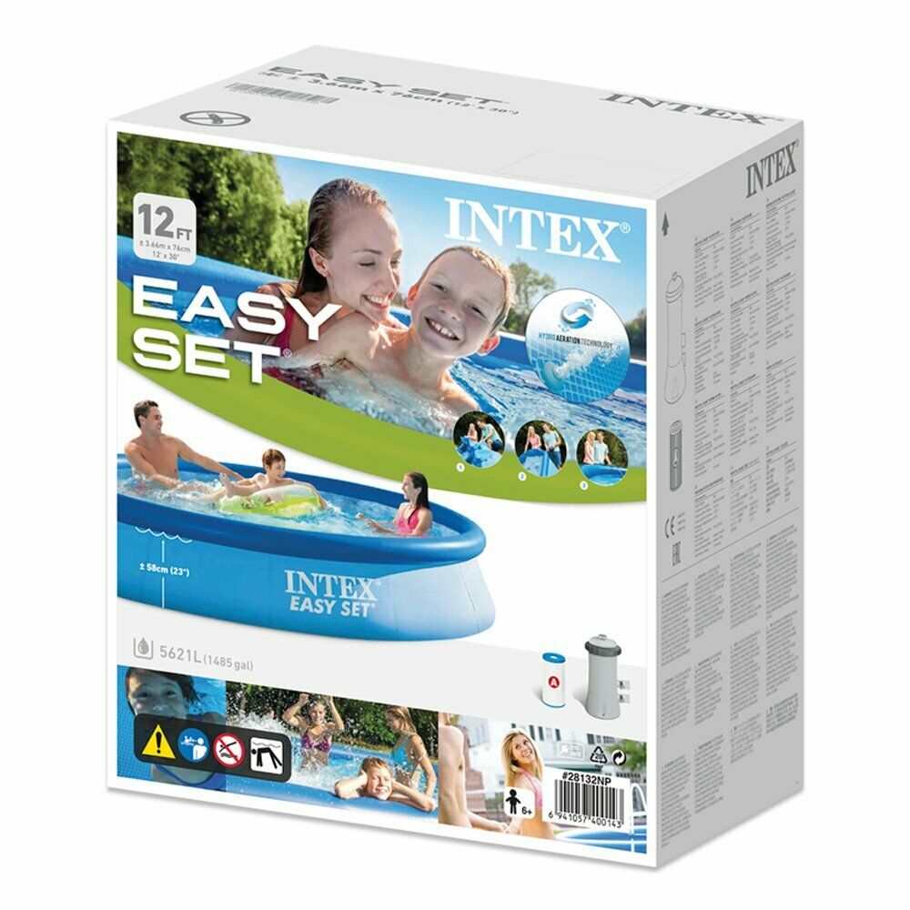 INTEX Easy Set Above Ground Inflatable Swimming Pool & Filter Pump 3.66 m x 76 cm