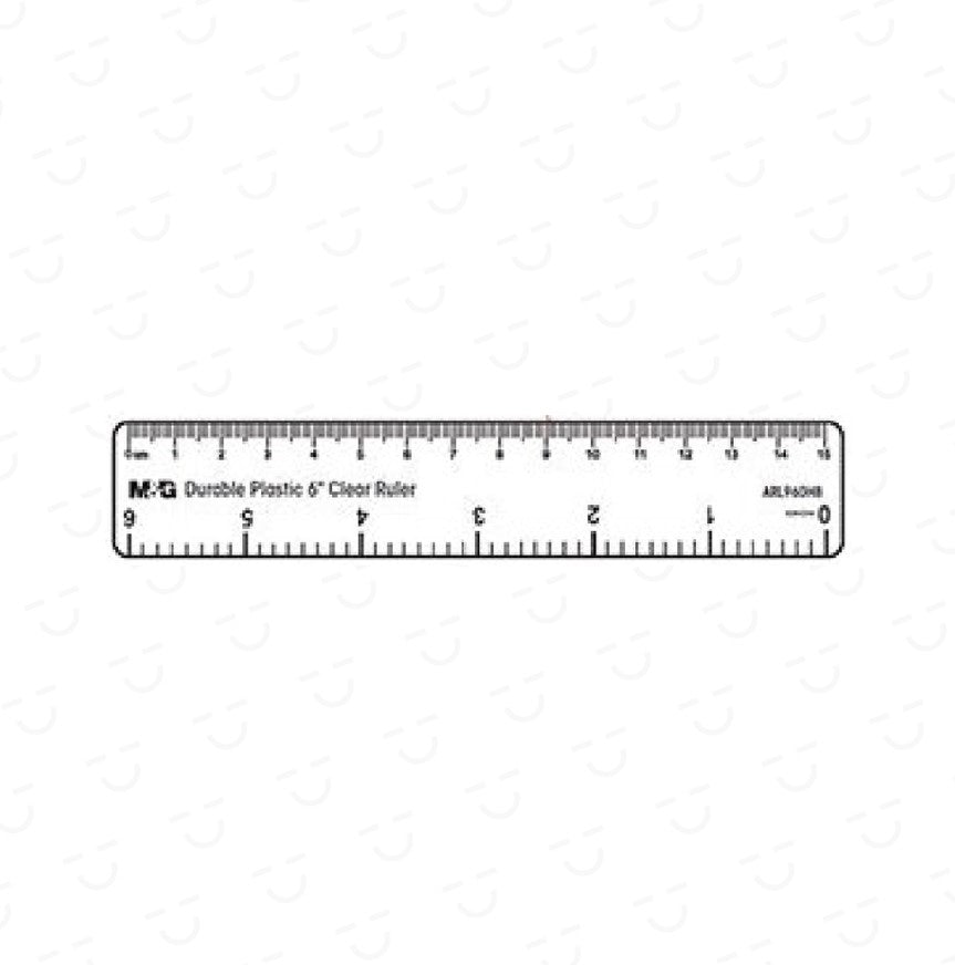 M&G Chenguang Durable Plastic Clear Ruler -15cm - 6 Inch - No:ARL960H8