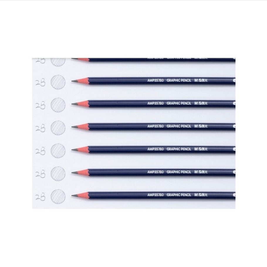 M&G Chenguang 2B Hexagonal Wooden Pencil Art Exam Sketching Pencil - 1pcs - No:AWP357B0