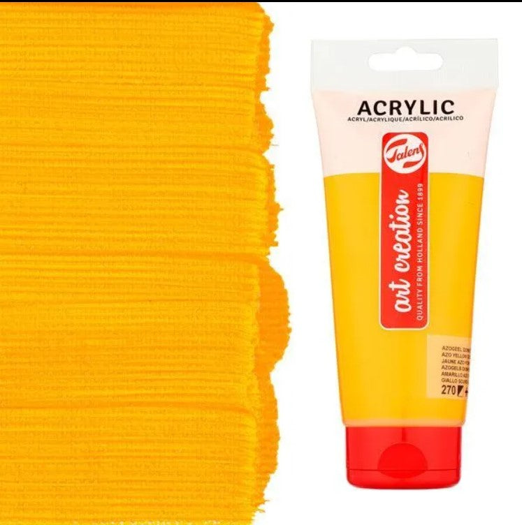 Talens Art Creation Acrylic Colour Tube 200 ml - Azo Yellow Deep - No:270