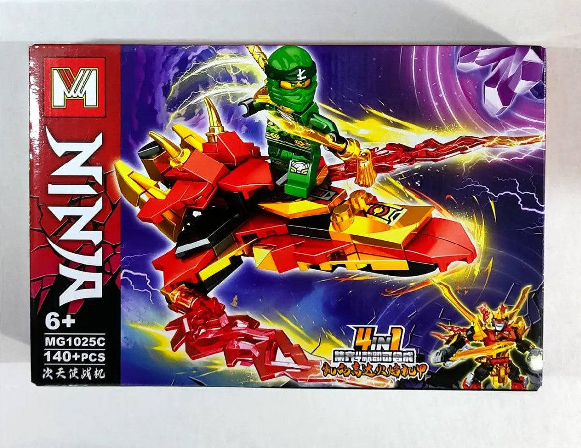 مجموعة بناء نينجا 4 في 1، من 140 إلى 155 قطعة - 4 أنواع - رقم المنتج: MG1025
