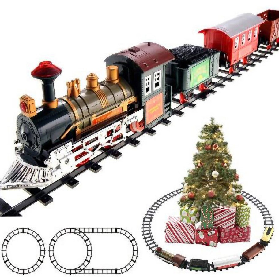 Battery Operated Electric Railway Train Set with Lights and Realistic Sound - 20pcs - No:2225