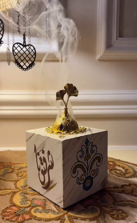 Ramadan Islamic Wooden Censer Incense Holder Handmade - 10cm