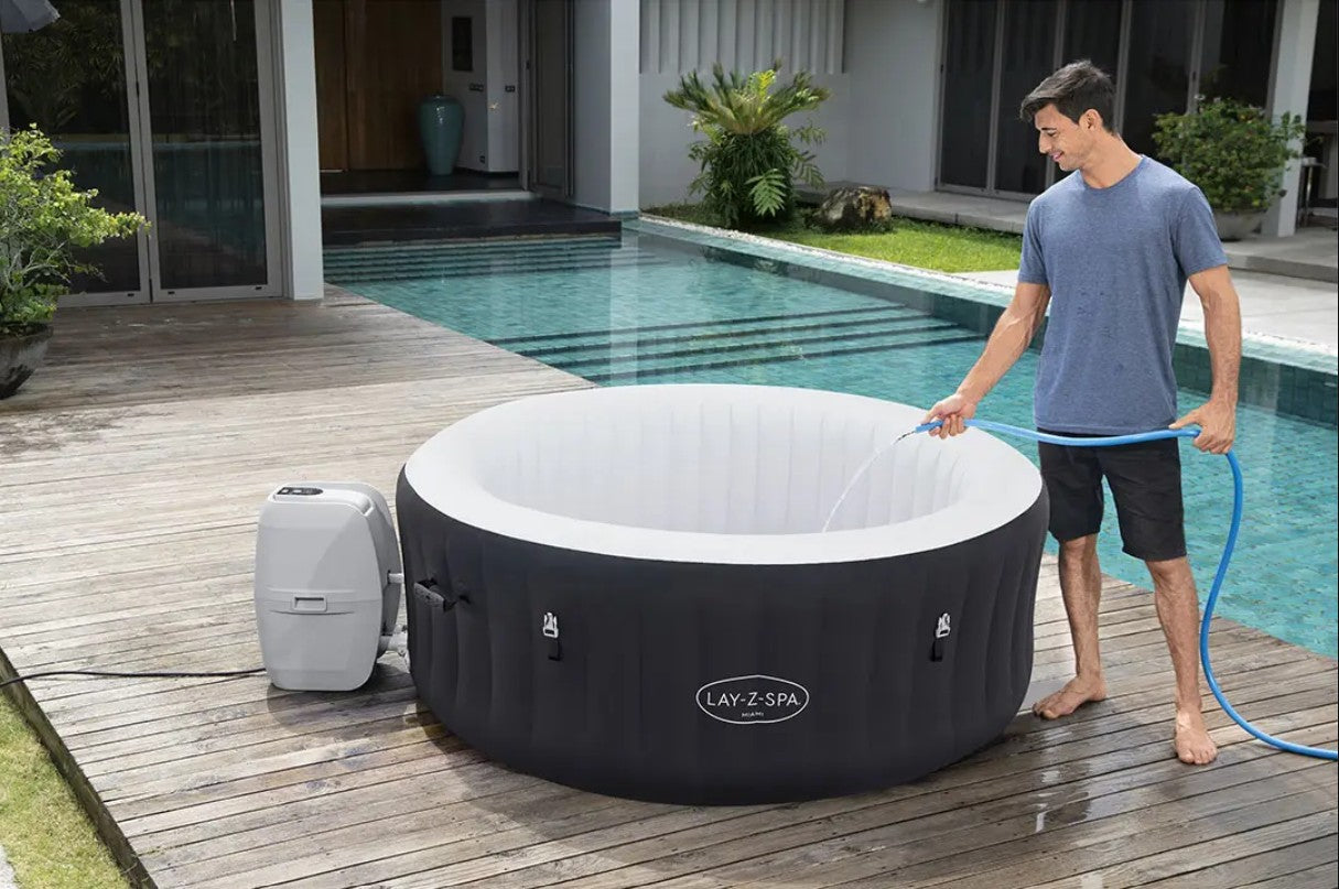 Bestway Lay-Z-Spa 1.80m x 66cm Miami Air Jet 4 Black - No:60001