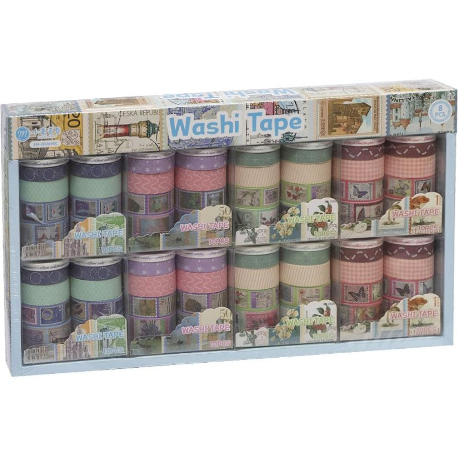 Set of decorative paper Washi tape 10 pieces of 2m , Multicolor - 1 Pack - No:JD2645C