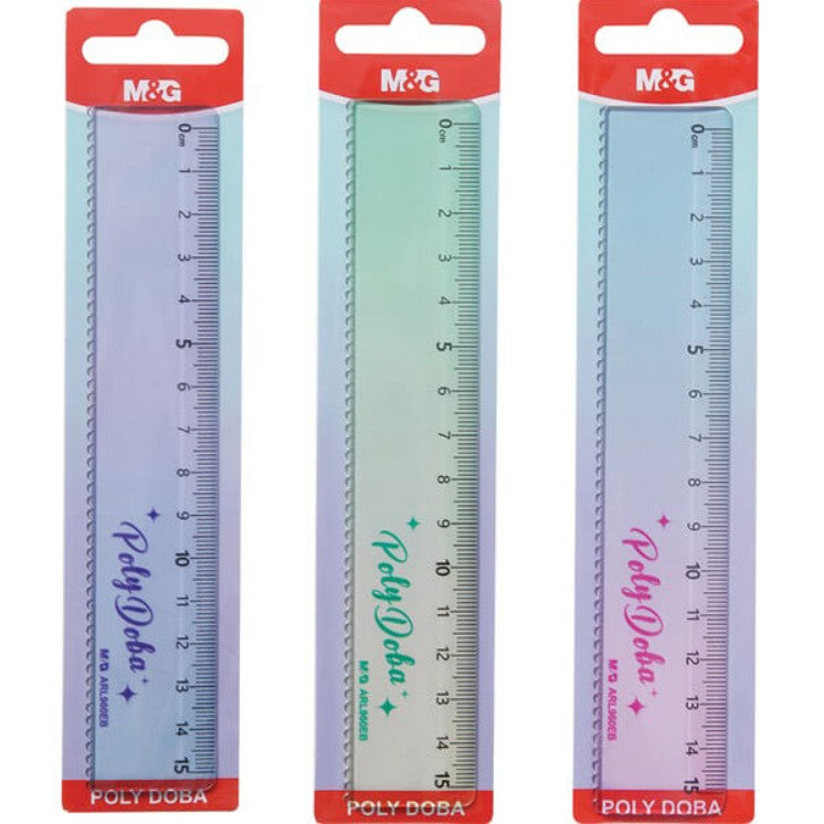 M&G Chenguang Poly Doba plastic Ruler Transparent - 15 cm - 1pcs- No:ARL960EB
