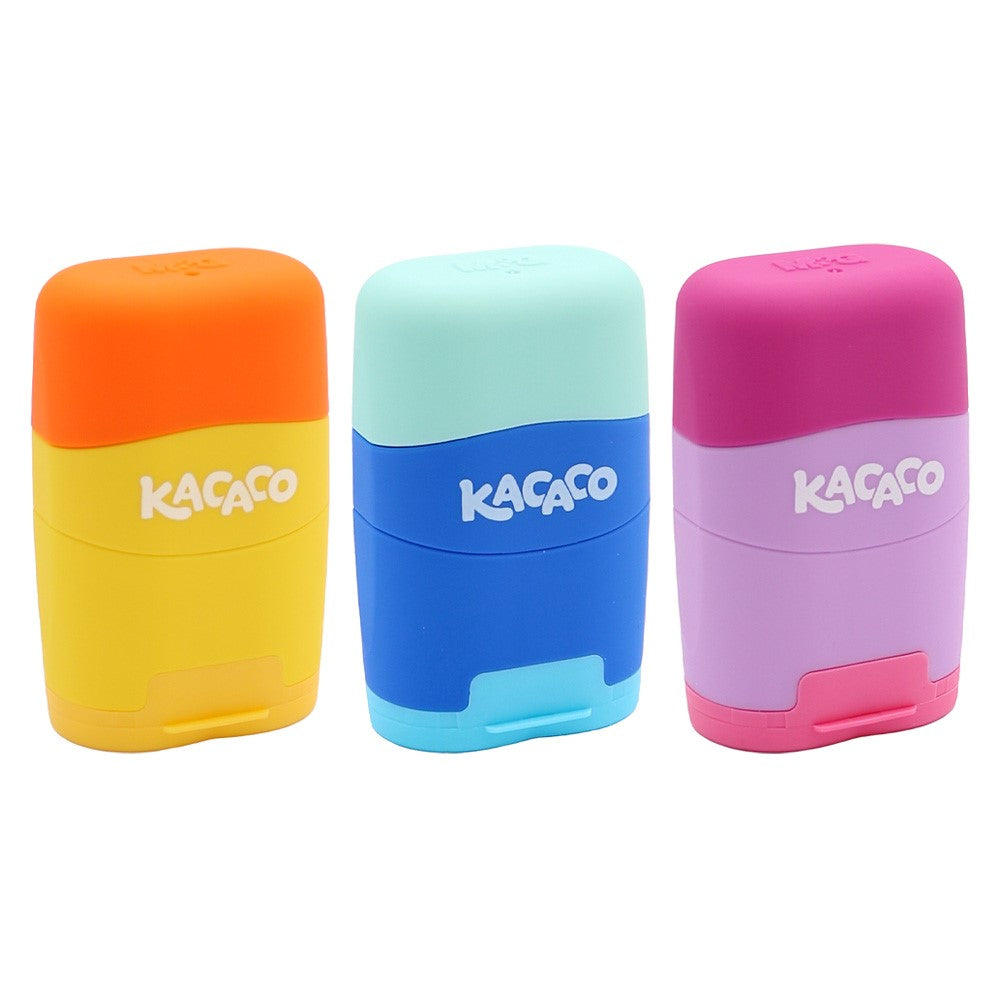 M&G Chenguang KACACO 2-in-1 Pencil Sharpener & Eraser – Dual-Hole Sharpener with Built-in Eraser, Portable School Stationery - 1pcs - No: APS912J2