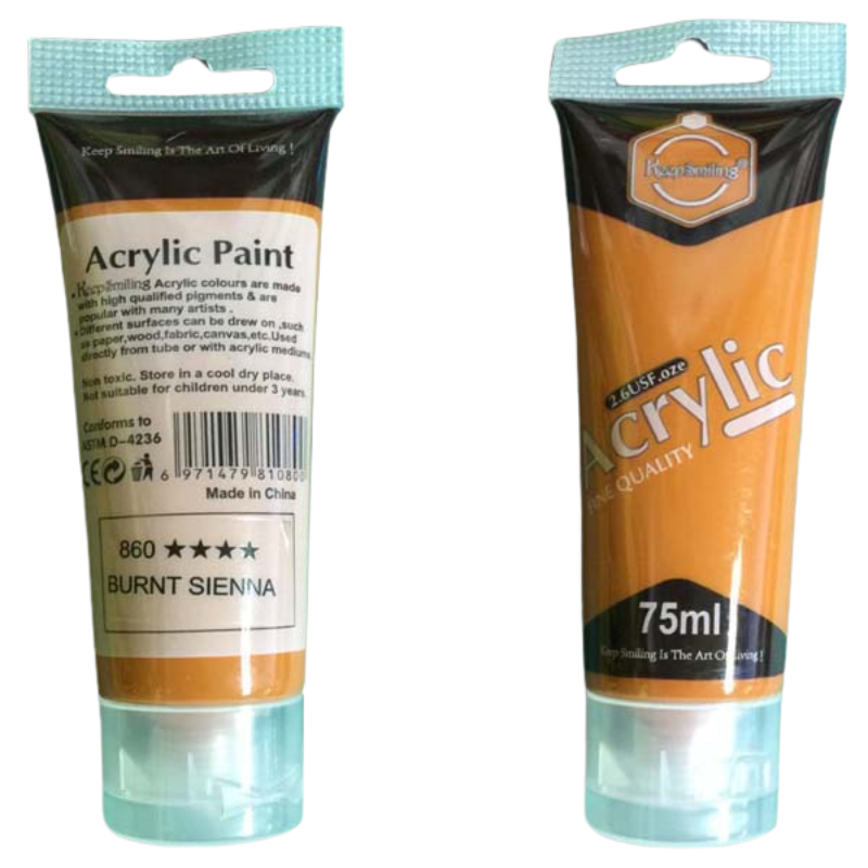 أنبوب طلاء أكريليك "حافظ على ابتسامتك" 75 مل - سيينا محروقة - رقم: 860