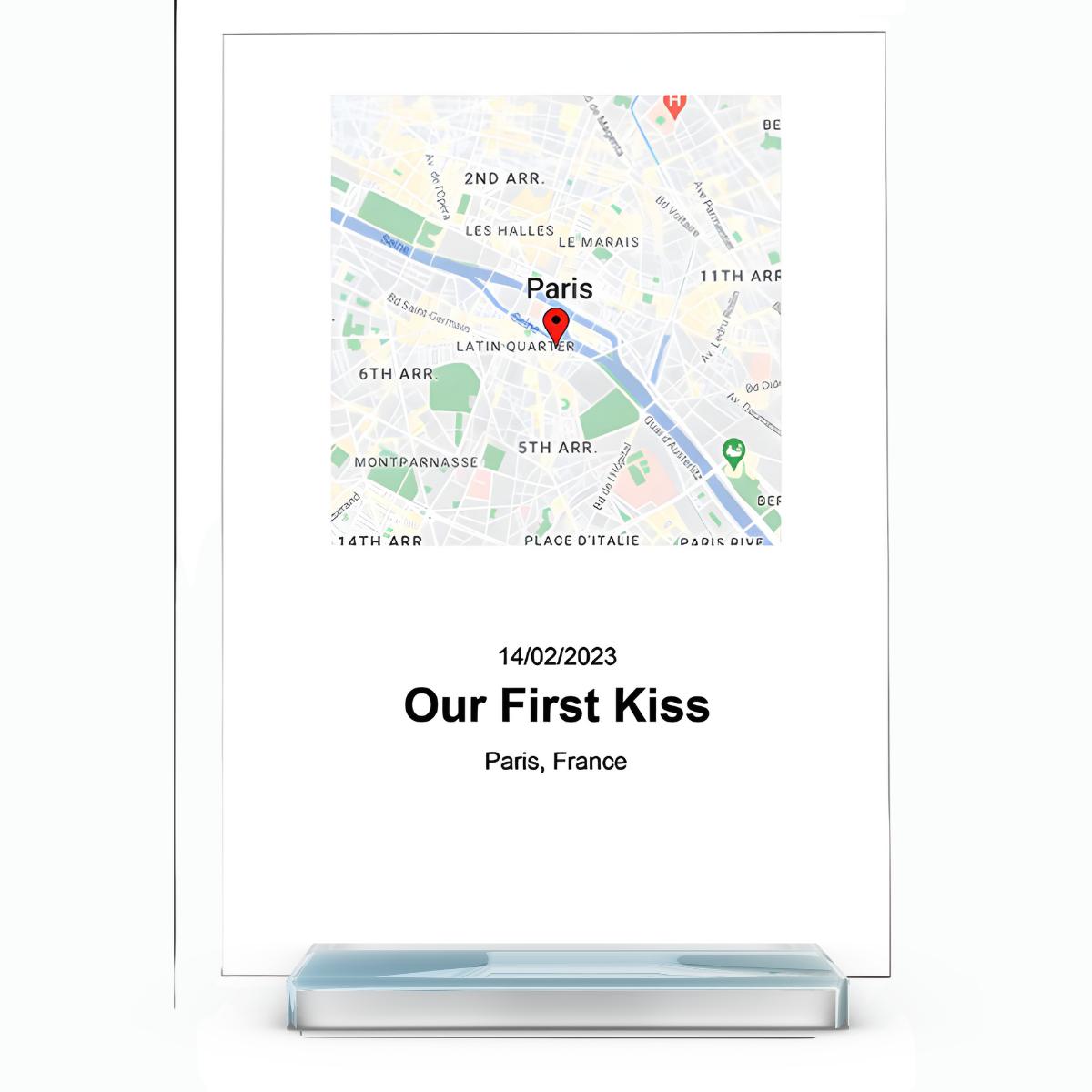 Acrylic plaque map personalized