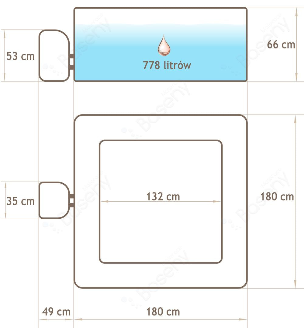 حوض استحمام ساخن قابل للنفخ من بيست واي لاي-زي-سبا هوليوود، موفر للطاقة، فاخر، مزود بإضاءة LED، يتسع لـ 4-6 أشخاص، أبعاده 1.80 متر × 66 سم - رقم المنتج: 6001F