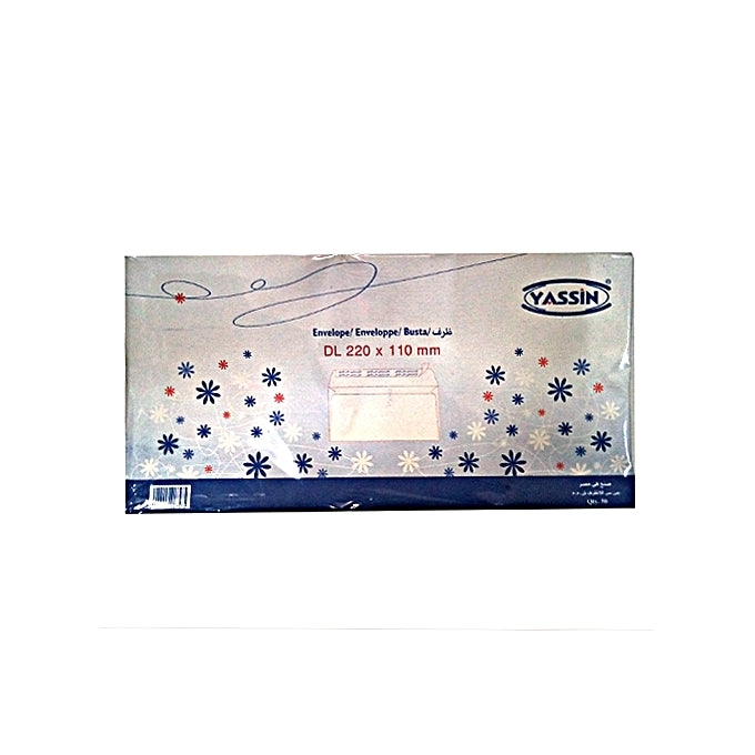 Yassin DL Self-Adhesive White Envelope – 22x11cm Peel & Seal for Letters & Mailing