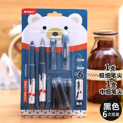 بطاقة أقلام سائلة من إم آند جي تشنغوانغ دايركت، قلمان + 6 عبوات حبر بديلة - رقم المنتج: HAFP0438