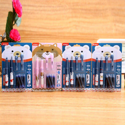 بطاقة أقلام سائلة من إم آند جي تشنغوانغ دايركت، قلمان + 6 عبوات حبر بديلة - رقم المنتج: HAFP0438