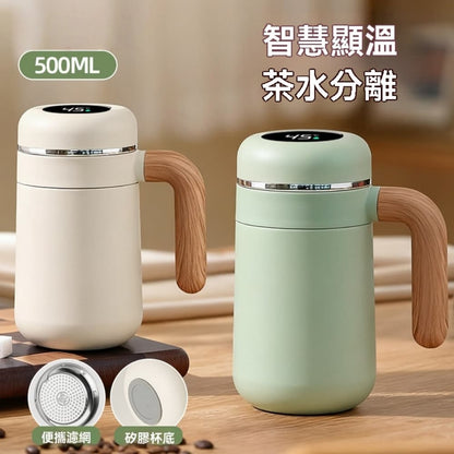 500ml Vacuum Insulated Stainless Steel Coffee Mug with Handle – Leakproof Thermal Travel Mug for Hot & Cold Drinks
