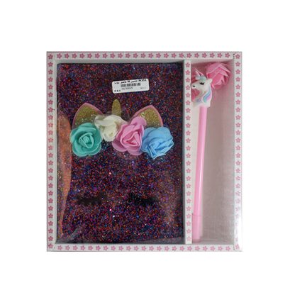 مجموعة دفاتر ملاحظات بغلاف مقوى لامع مع قلم - رقم: M351 