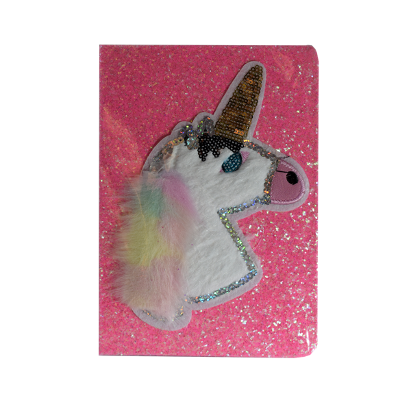Unicorn Glitter hard cover Notebook - A5