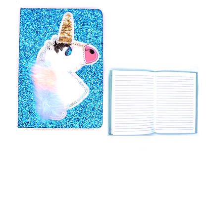 Unicorn Glitter hard cover Notebook - A5