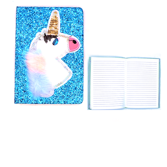 Unicorn Glitter hard cover Notebook - A5