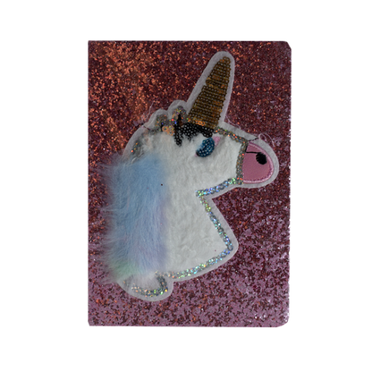 Unicorn Glitter hard cover Notebook - A5
