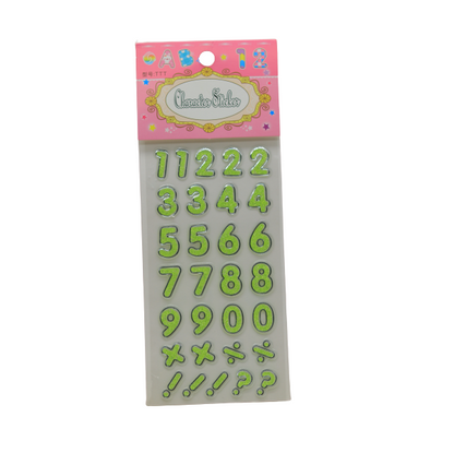 ملصق أرقام باللون الأخضر الفاتح رقم: TTT - قطعة واحدة