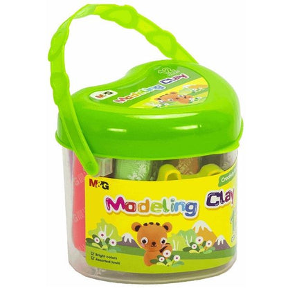 معجون تشكيل من إم آند جي، ١٢ لونًا، في دلو على شكل قلب، رقم المنتج: AKE04469 - قطعة واحدة