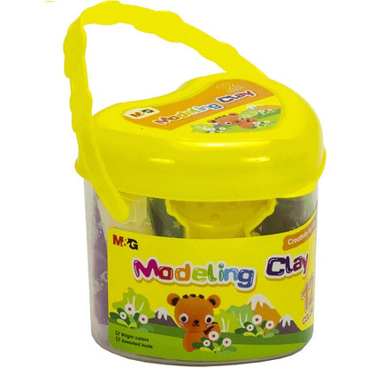 معجون تشكيل من إم آند جي، ١٢ لونًا، في دلو على شكل قلب، رقم المنتج: AKE04469 - قطعة واحدة