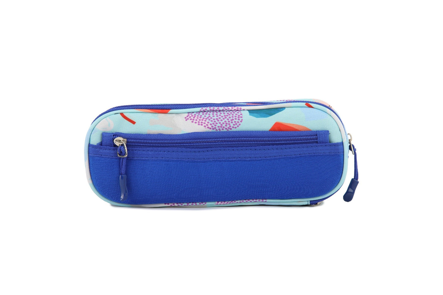 Elite Big Capacity Pencil Case Large Storage Bag 3 Compartments Canvas Pencil Pouch - No:GS218 - Blue