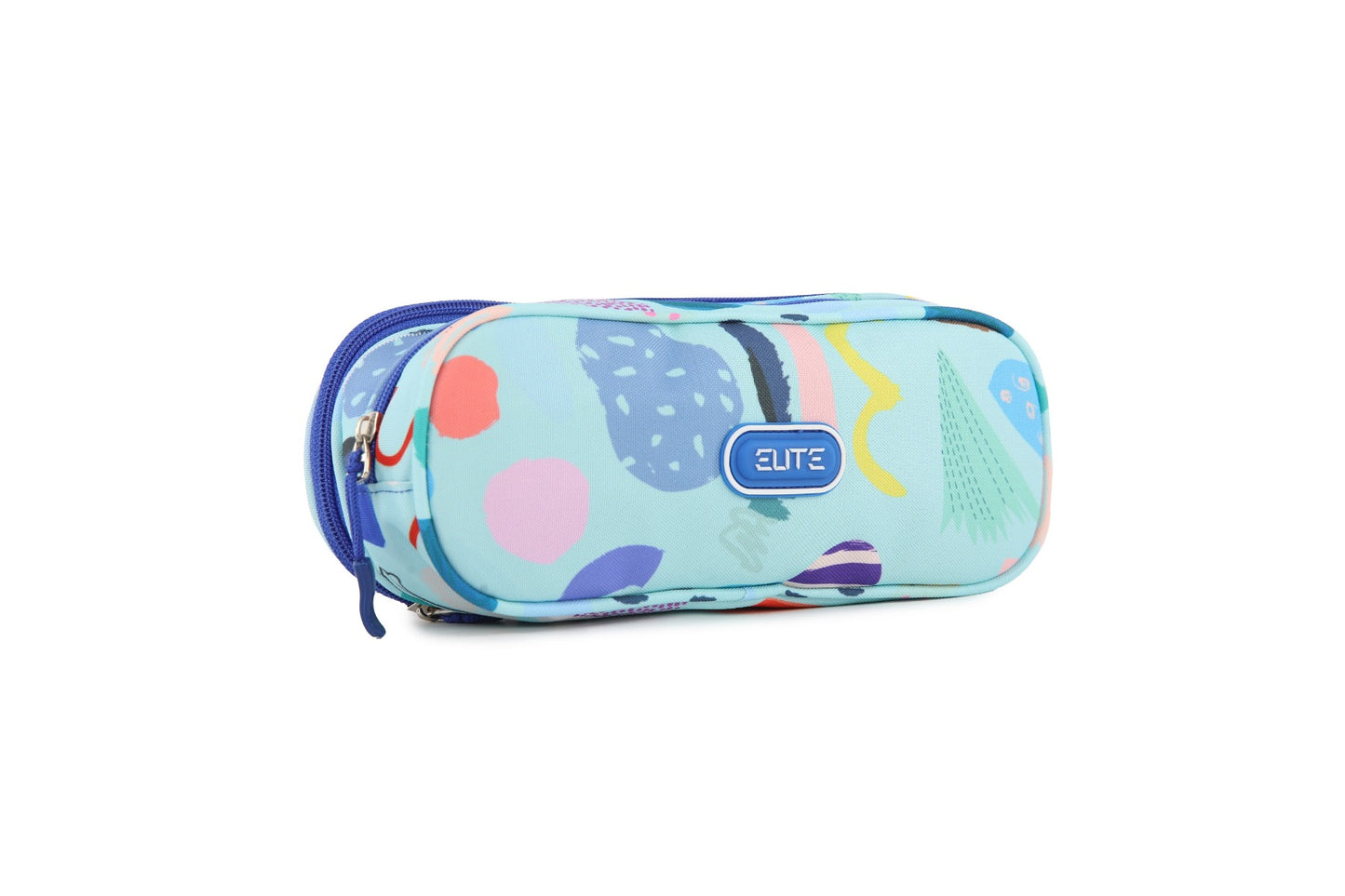 Elite Big Capacity Pencil Case Large Storage Bag 3 Compartments Canvas Pencil Pouch - No:GS218 - Blue
