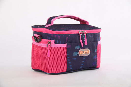 Elite Colored Insulated Lunch Bag, Upgraded Thermal Bag, Cooler Bag - Navy/Pink - No:Gs261-8