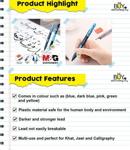 M&G Chenguang 1.8mm Mechanical Pencil + 2B Lead Refill - No:HAMP0173