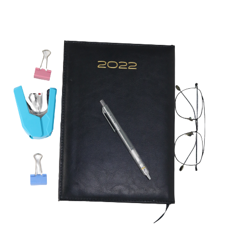 Classic Premium Leather Diary Calendar White paper 2022 - B5