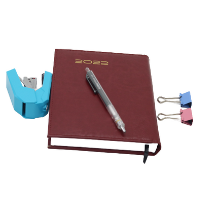 مفكرة تقويم كلاسيكية فاخرة من الجلد الطبيعي، ورق أبيض، لعام ٢٠٢٢ - ٢٠×١٣.٥ سم 