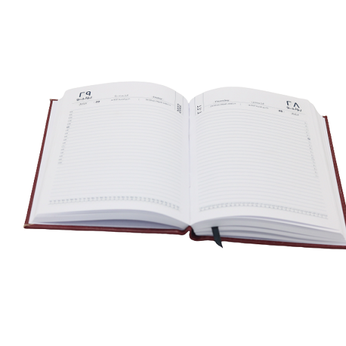 مفكرة تقويم كلاسيكية فاخرة من الجلد الطبيعي، ورق أبيض، لعام ٢٠٢٢ - ٢٠×١٣.٥ سم 