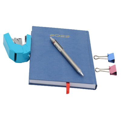 مفكرة تقويم كلاسيكية فاخرة من الجلد الطبيعي، ورق أبيض، لعام ٢٠٢٢ - ٢٠×١٣.٥ سم 