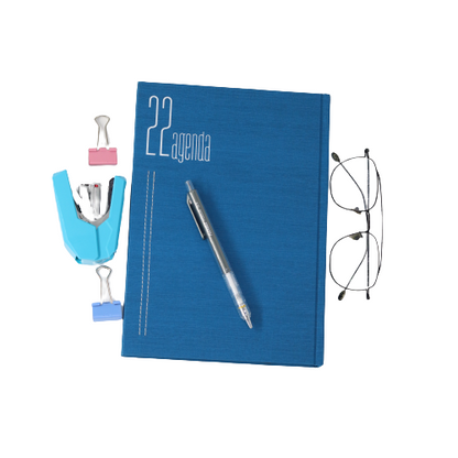 مفكرة تقويم كلاسيكية فاخرة من الجلد الطبيعي، ورق أبيض، 2022 - مقاس B5 