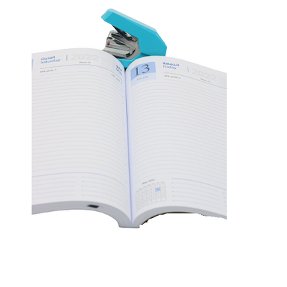 مفكرة تقويم كلاسيكية فاخرة من الجلد الطبيعي، ورق أبيض، 2022 - مقاس B5 