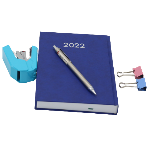 مفكرة تقويم كلاسيكية فاخرة من الجلد الطبيعي، ورق أبيض، لعام ٢٠٢٢ - ٢٠×١٣.٥ سم