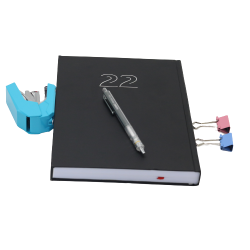 مفكرة تقويم كلاسيكية فاخرة من الجلد الطبيعي، ورق أبيض، 2022 - مقاس B5 