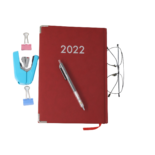Classic Premium Leather Diary Calendar White paper 2022 - B5