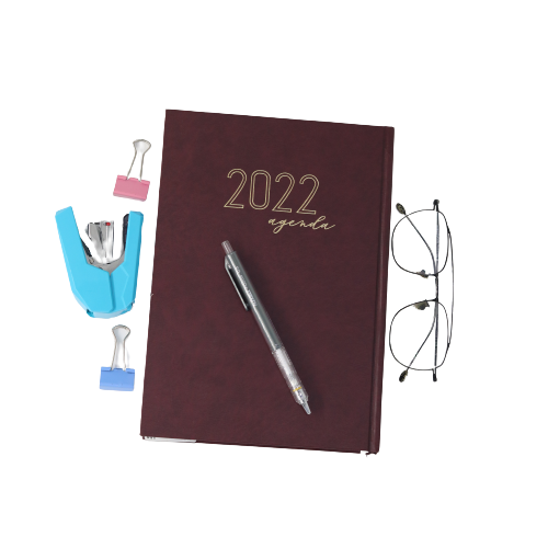 Classic Premium Leather Diary Calendar White paper 2022 - B5
