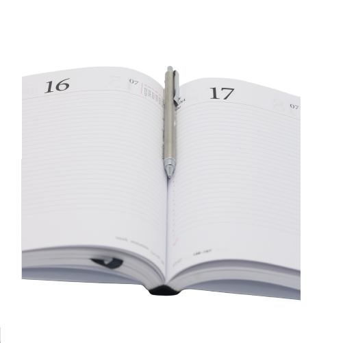 مفكرة تقويم كلاسيكية فاخرة من الجلد الطبيعي، ورق أبيض، لعام ٢٠٢٢ - ٢٢ × ١٥.٥ سم 