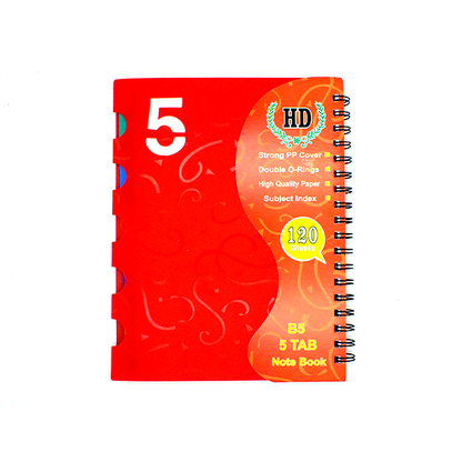 HD notebook - 5 supjects -B5 -120sheets