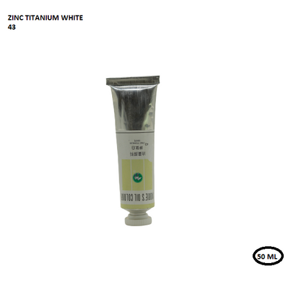 أنبوب صبغة زيتية من موري، لون أبيض زنك تيتانيوم، 50 مل، رقم 43