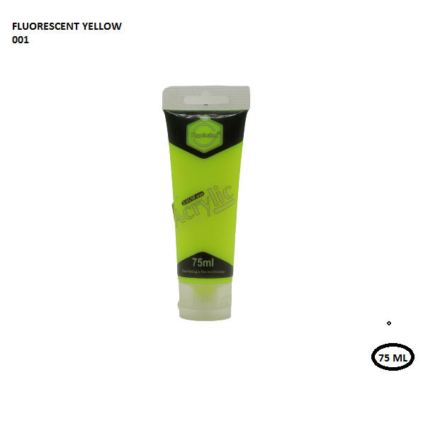أنبوب طلاء أكريليك "حافظ على ابتسامتك" 75 مل - أصفر فلورسنت - رقم: 001 