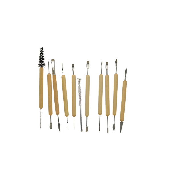 Pack of 10 Wooden Carving Tools + 1 Metal Tool