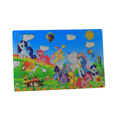 أحجية خشبية صغيرة على شكل وحيد القرن - 20 × 12.5 سم 